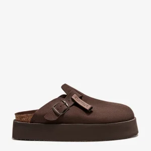 Vibe Sandals Clog Platform Suede Chocolate