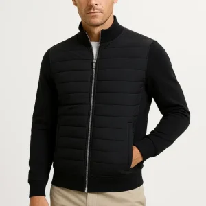 Harrington Oxford | Men's Jacket Hybrid Quilted Knitted Sleeves Polyester